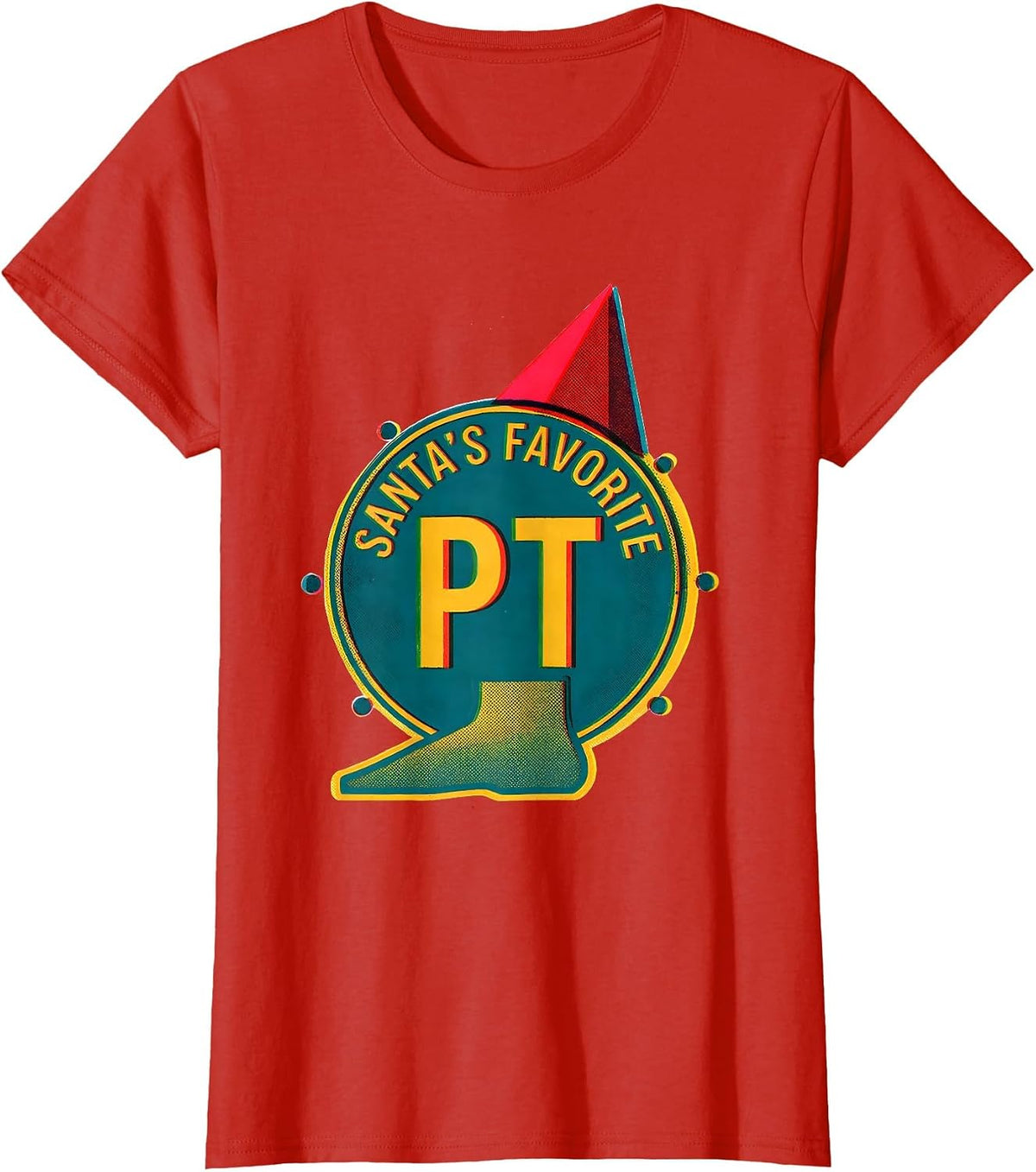 Santa's Favorite PT Funny Physical Therapy Therapist T-Shirt - Red