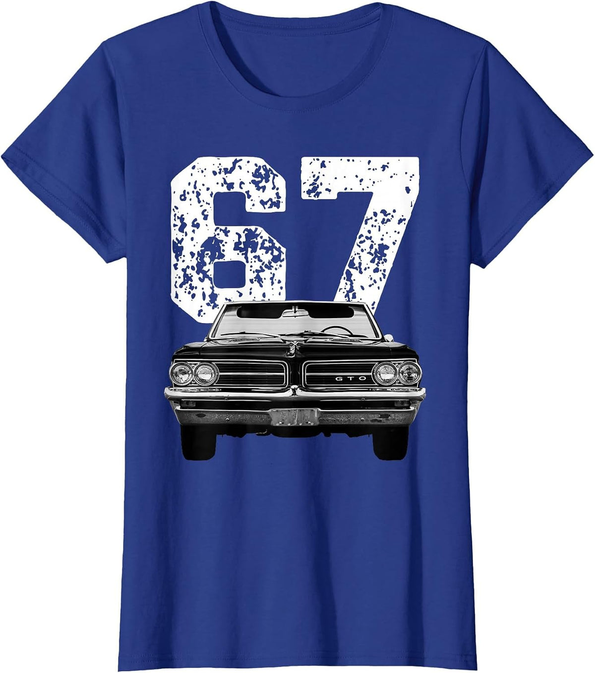 1967 67 GTO Classic Car Old School Muscle Car Birthday Retro T-Shirt - Royal Blue