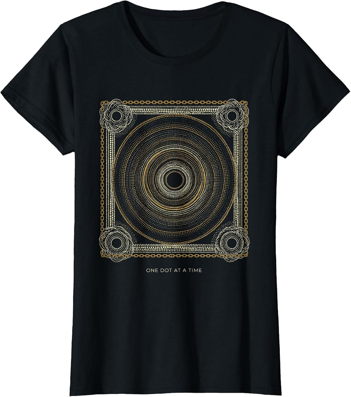 One Dot At A Time Minimalist Dot Art Design T-Shirt - Black