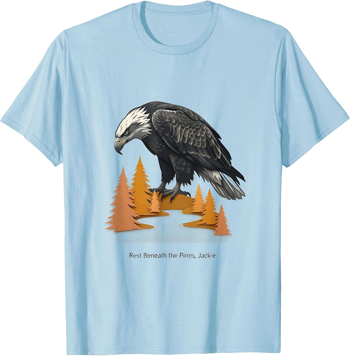 Men's Rest Beneath the Pines Jackie Bald Eagle Memorial Tribute T-Shirt - Baby Blue