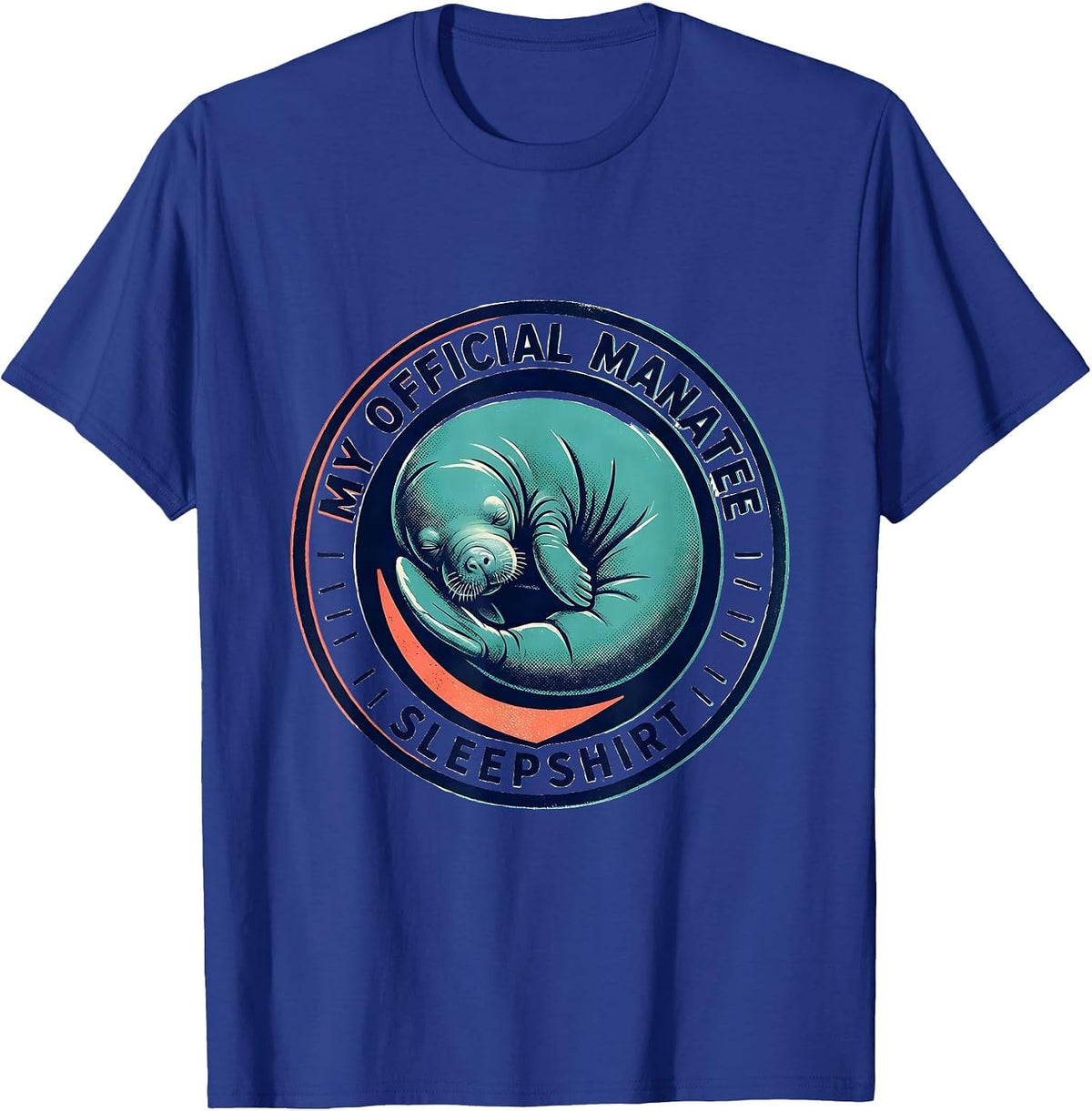 Men's My Official Manatee Sleepshirt Cute Animal Lover Pajama T-Shirt - Royal Blue