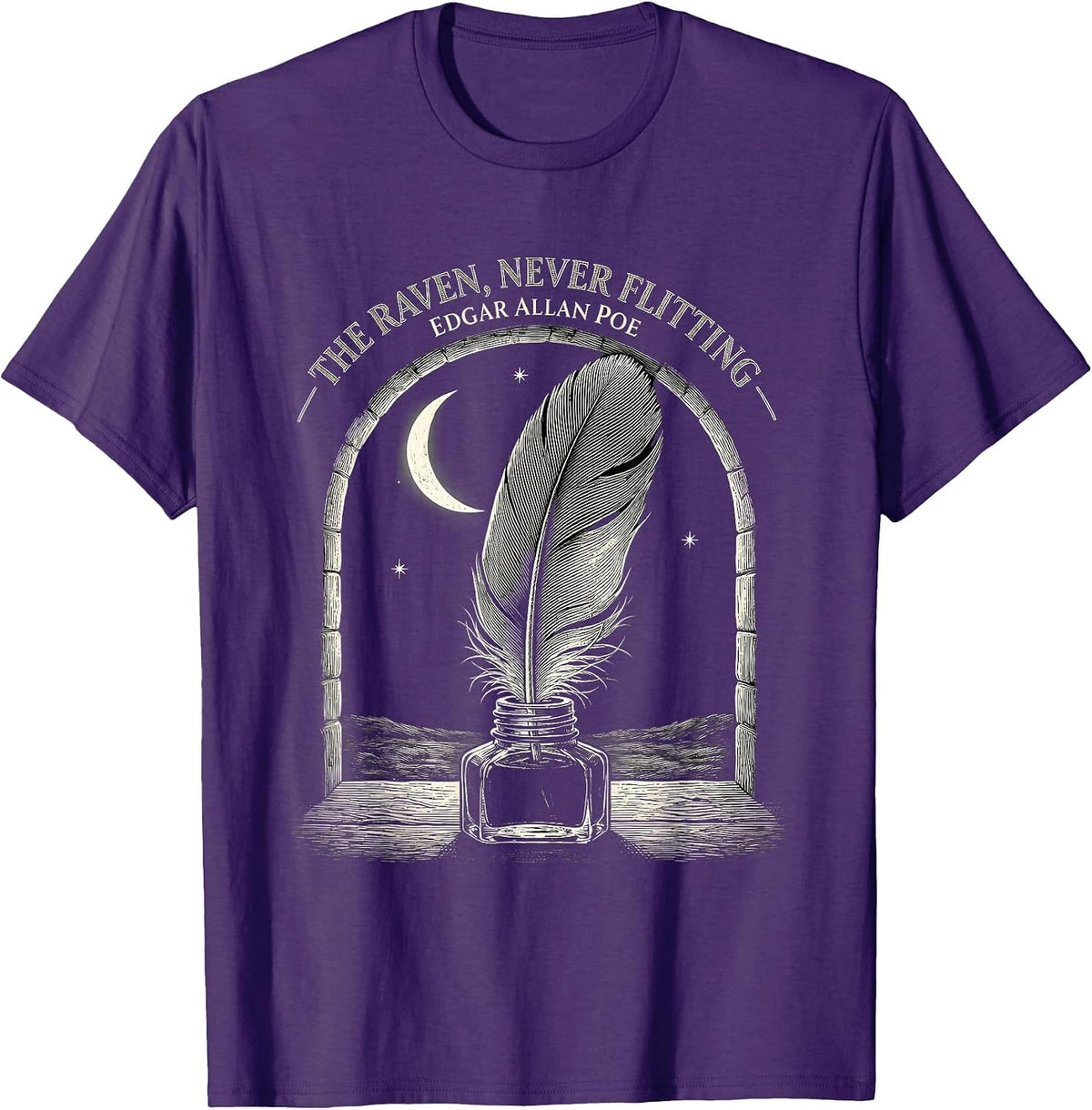 Men's The Raven, Never Flitting Edgar Allan Poe Gothic T-Shirt - Purple