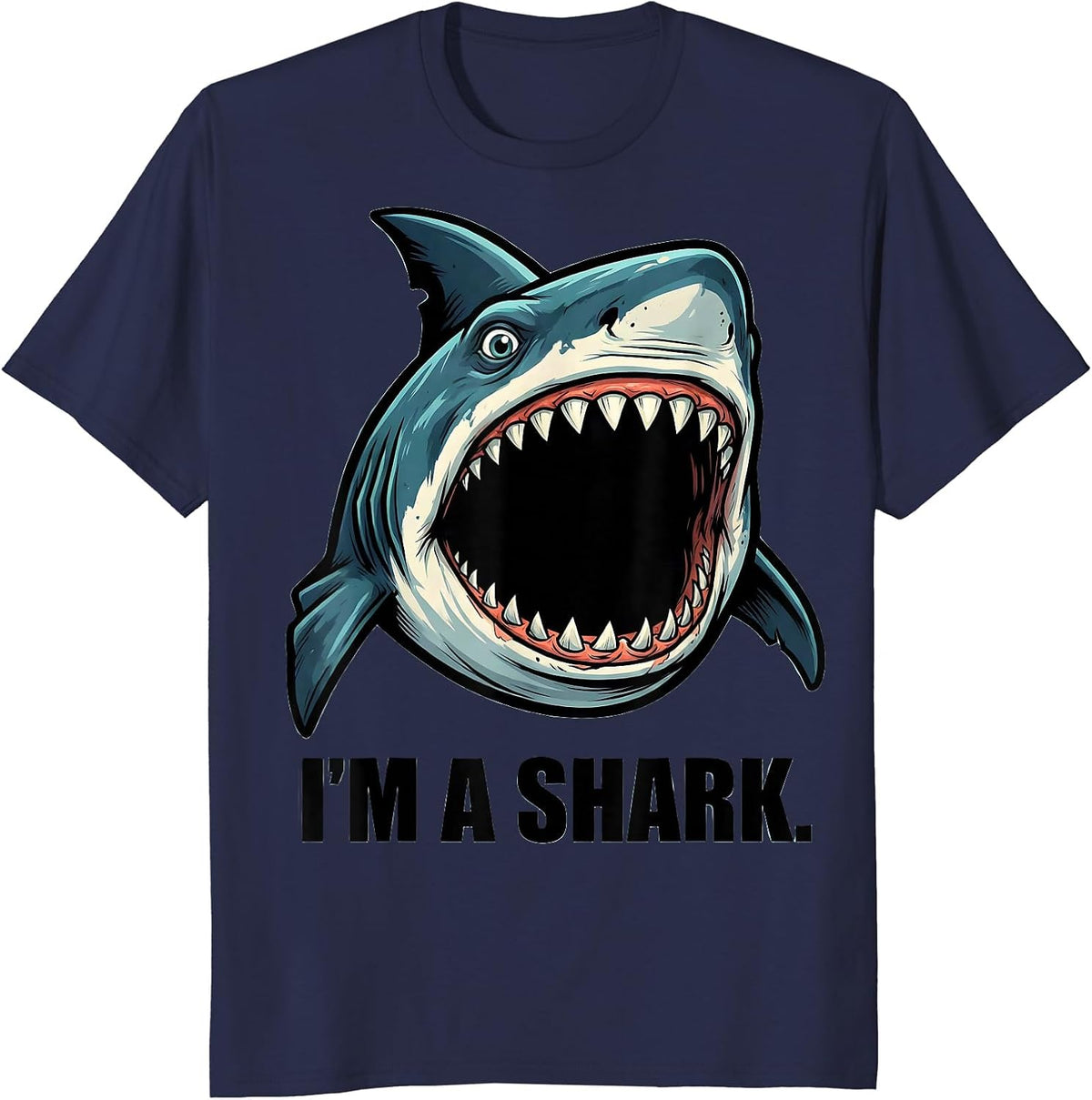 I'm A Shark Funny Shark Lover Halloween Costume T-Shirt - Navy Blue