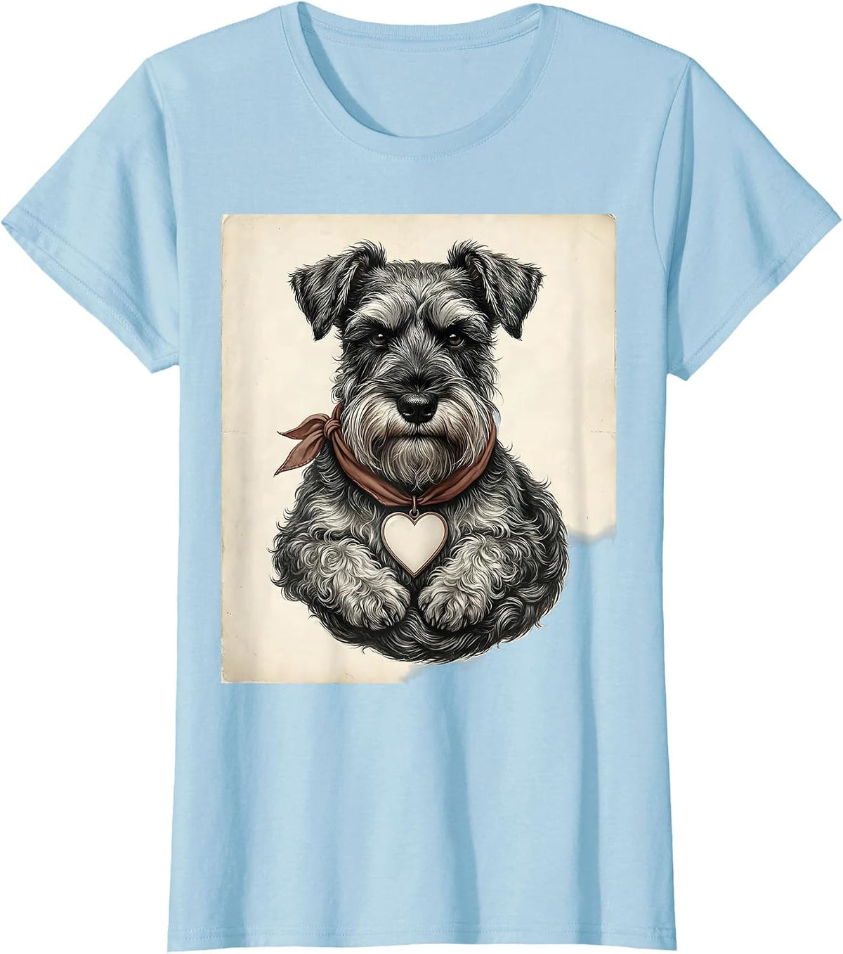 Women's Miniature Schnauzer Vintage Dog Lover Gift T-Shirt - Baby Blue