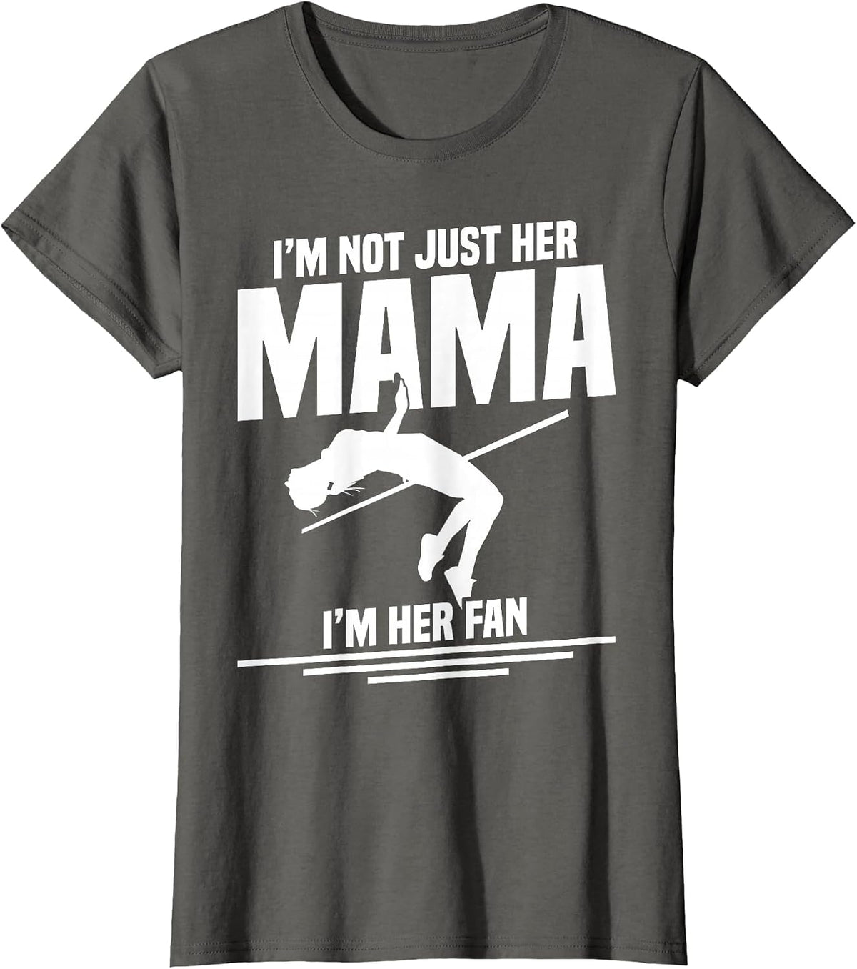 High Jumping Mom Track & Field Spikes High Jump Mama T-Shirt - Asphalt Grey