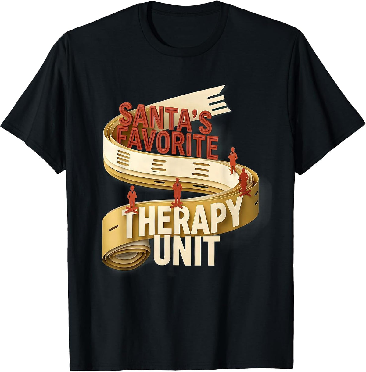 Men's Santa's Favorite Therapy Unit Funny Physical Therapy T-Shirt - Black