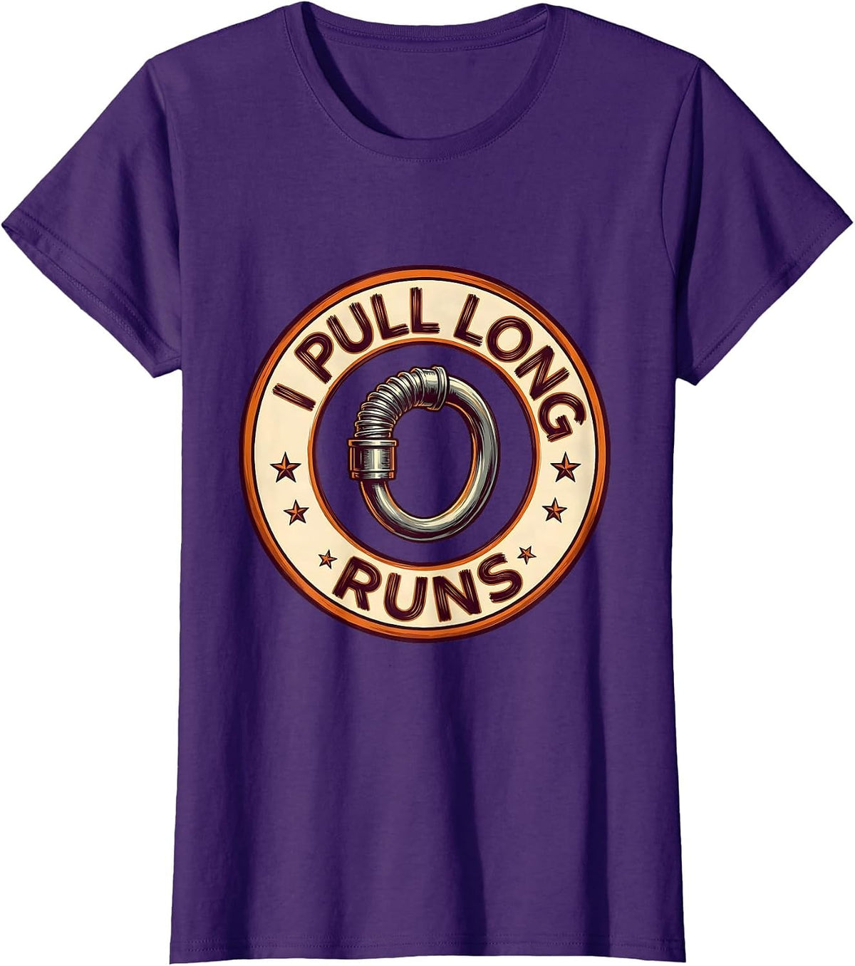 Women's I Pull Long Runs Funny Electrician Engineer Sarcastic Gift T-Shirt - Purple