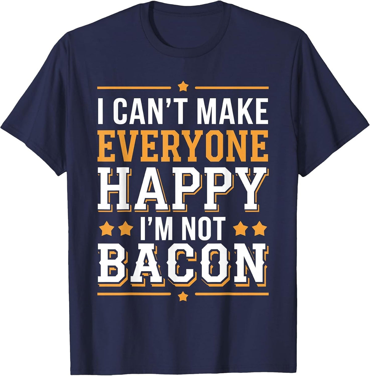 Funny Bacon Design for Men Women Adult Meat Pork Lover Bacon T-Shirt - Navy Blue