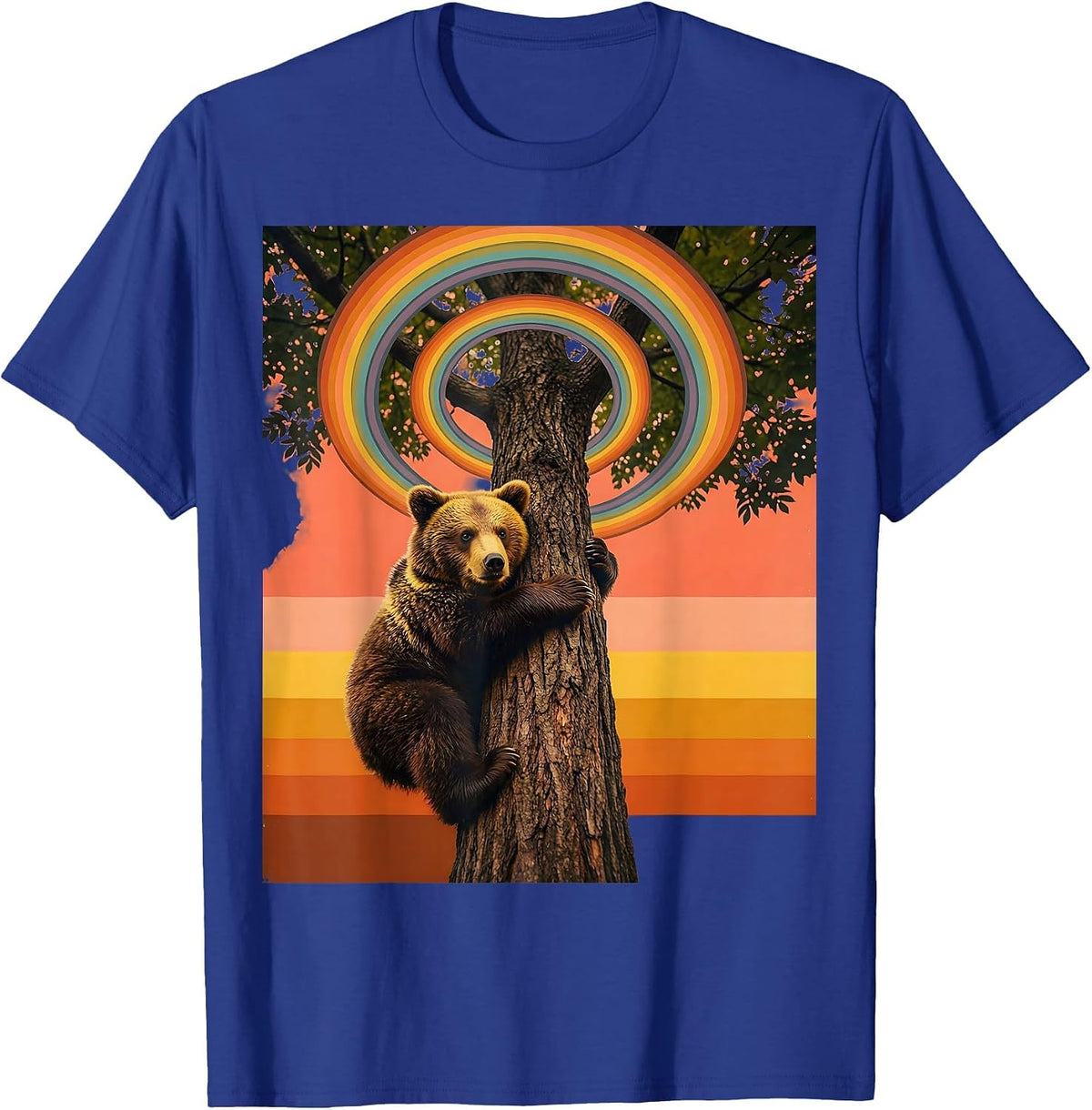 Bear Cub Climbing Tree Play Is Learning Design T-Shirt - Royal Blue