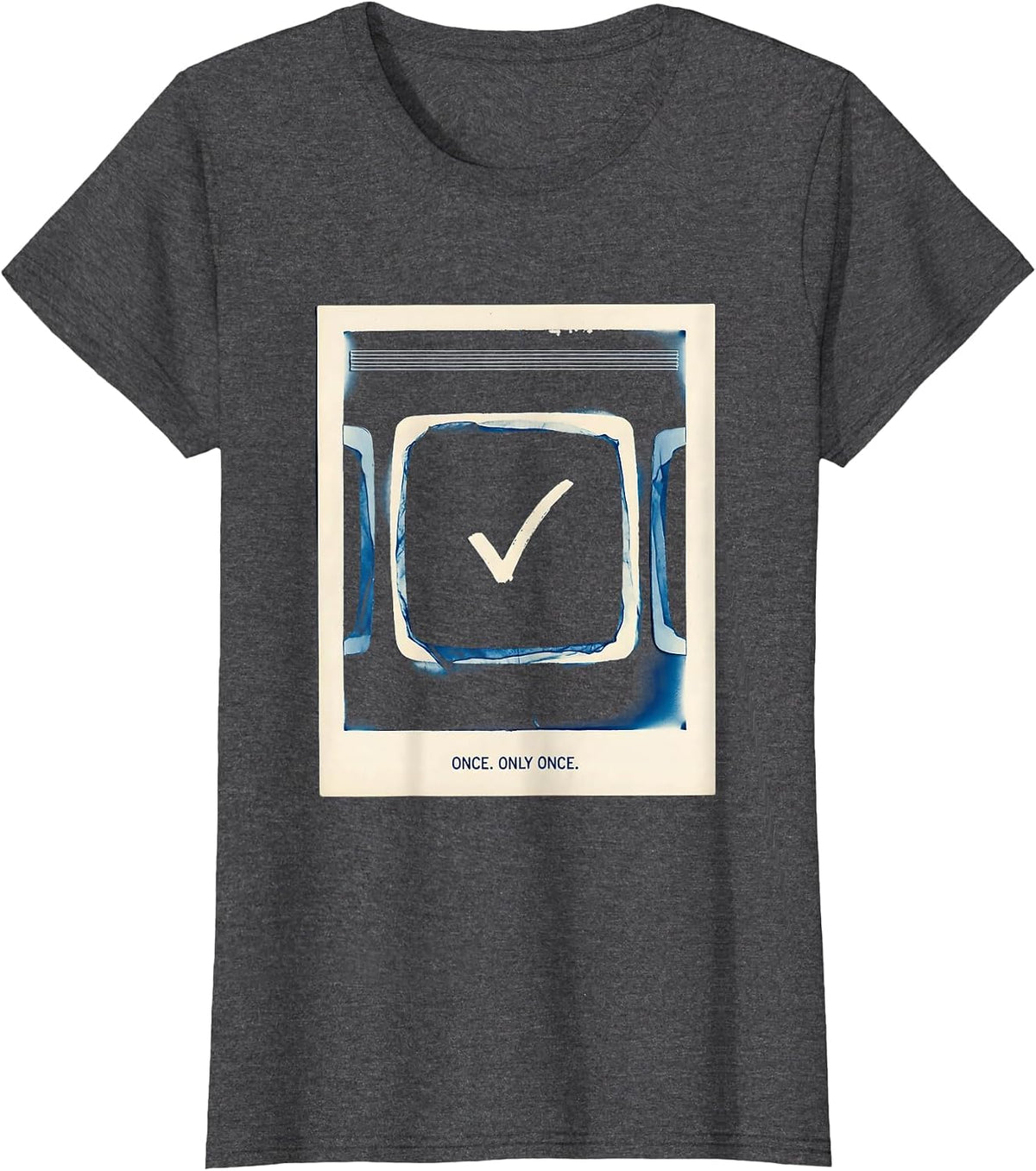Women's Once. Only Once Funny Periodic Table Chemistry Teacher Humor T-Shirt - Dark Heather Grey