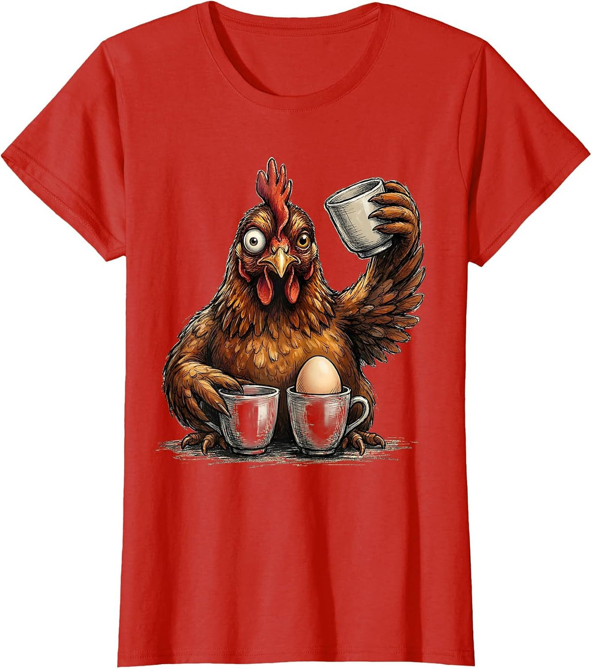 Women's Chicken Game Funny Novelty Gift for Chicken Lovers T-Shirt - Red
