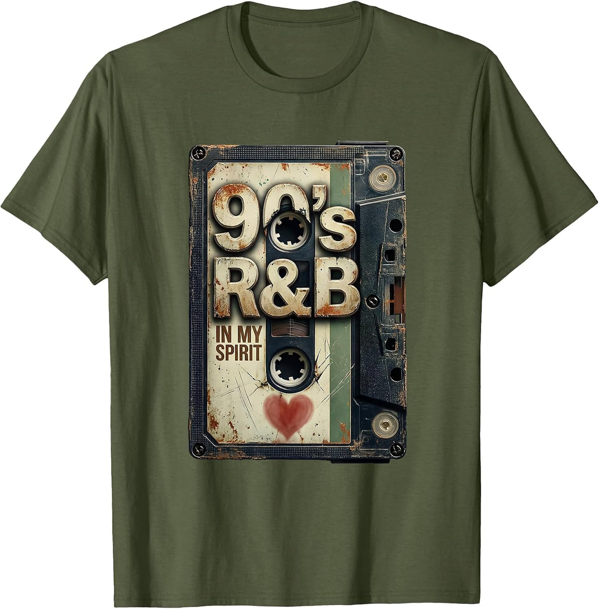 90s R&B In My Spirit Vintage Soul Music Fan Retro T-Shirt - Olive Green