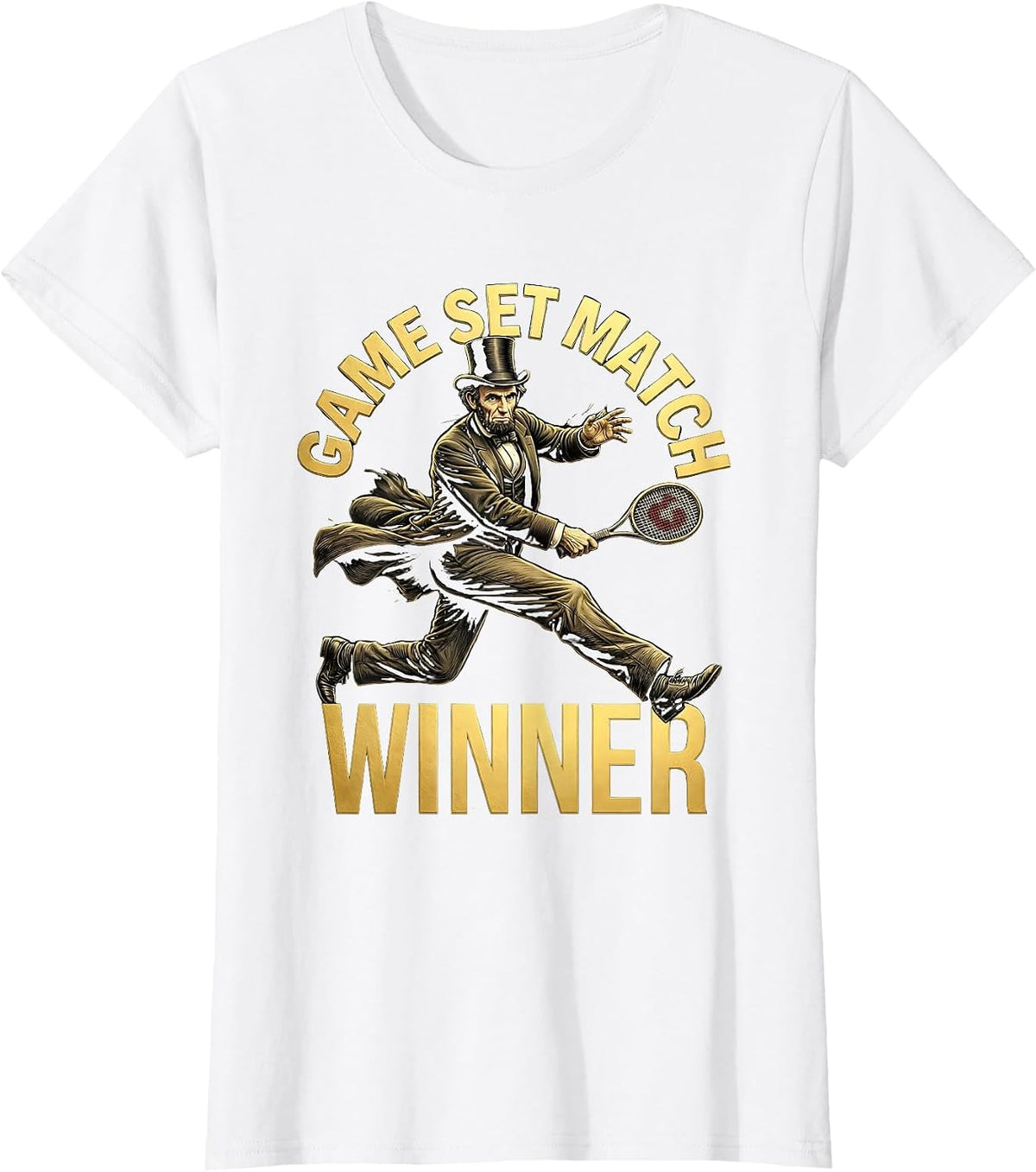 Game Set Match Winner Tennis Design T-Shirt - White