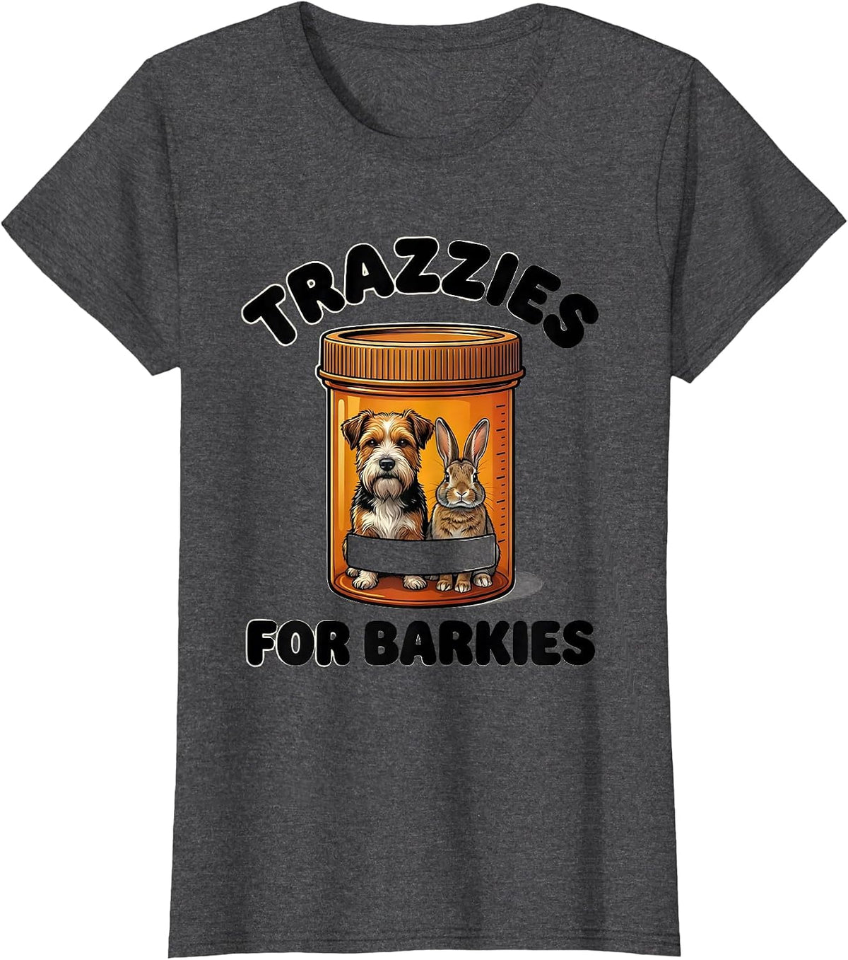 Women's Trazzies For Barkies Funny Vet Tech Veterinary Technician T-Shirt - Dark Heather Grey