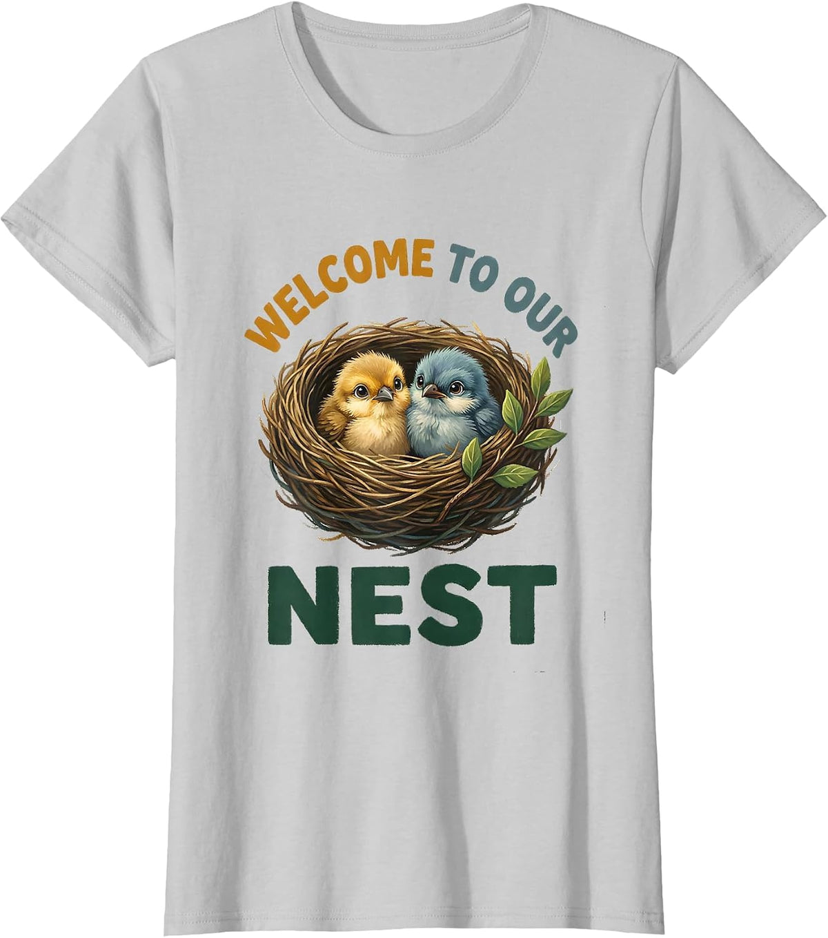Welcome To Our Nest Cute Teacher Preschool Bird Lover Gift T-Shirt - Silver Grey