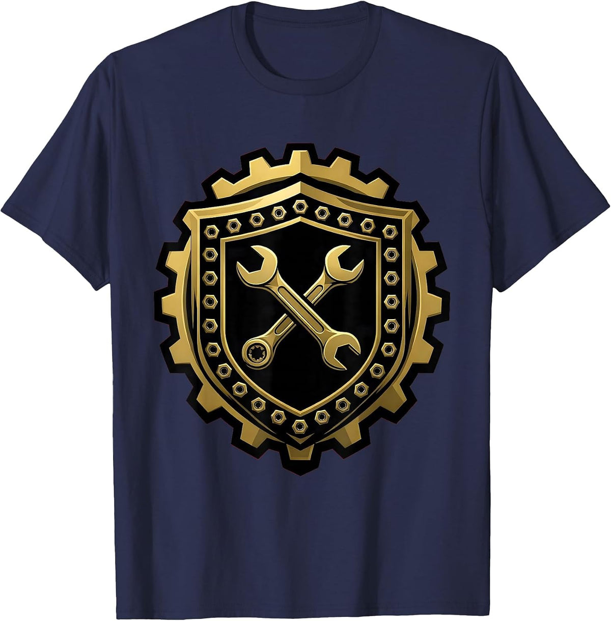 Men's Pit Crew Wrench and Socket Set Crossed Graphic T-Shirt - Navy Blue