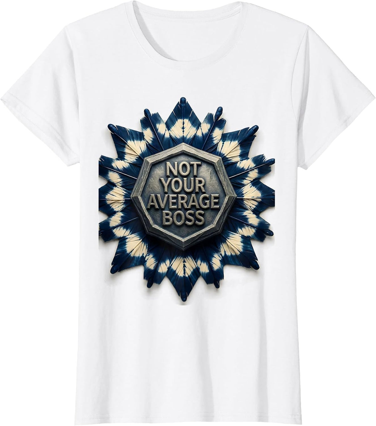Women's Not Your Average Boss Leadership Graphic Design T-Shirt - White