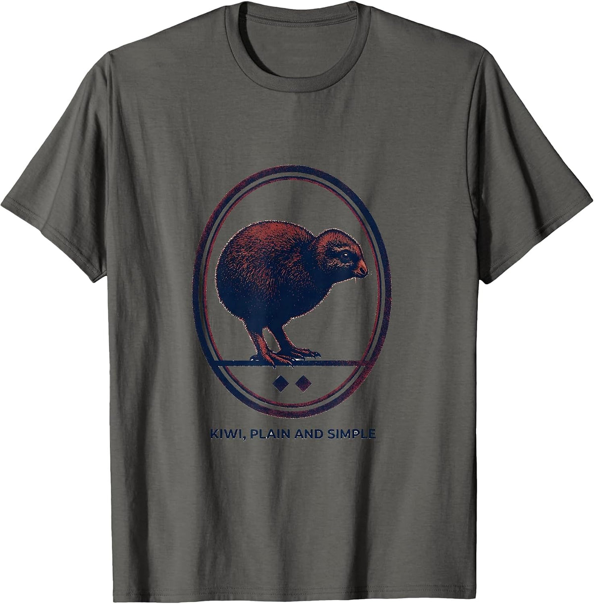 Kiwi Plain And Simple New Zealand Rugby Haka Pride T-Shirt - Asphalt Grey