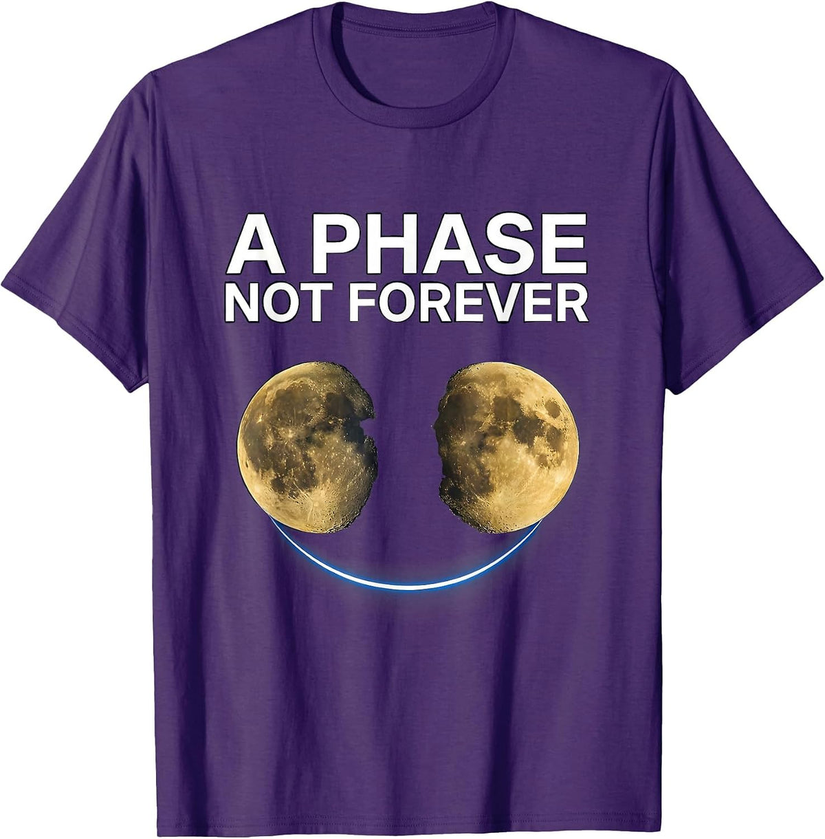 Men's A Phase Not Forever Cosmic Moon Phases Astronomy T-Shirt - Purple
