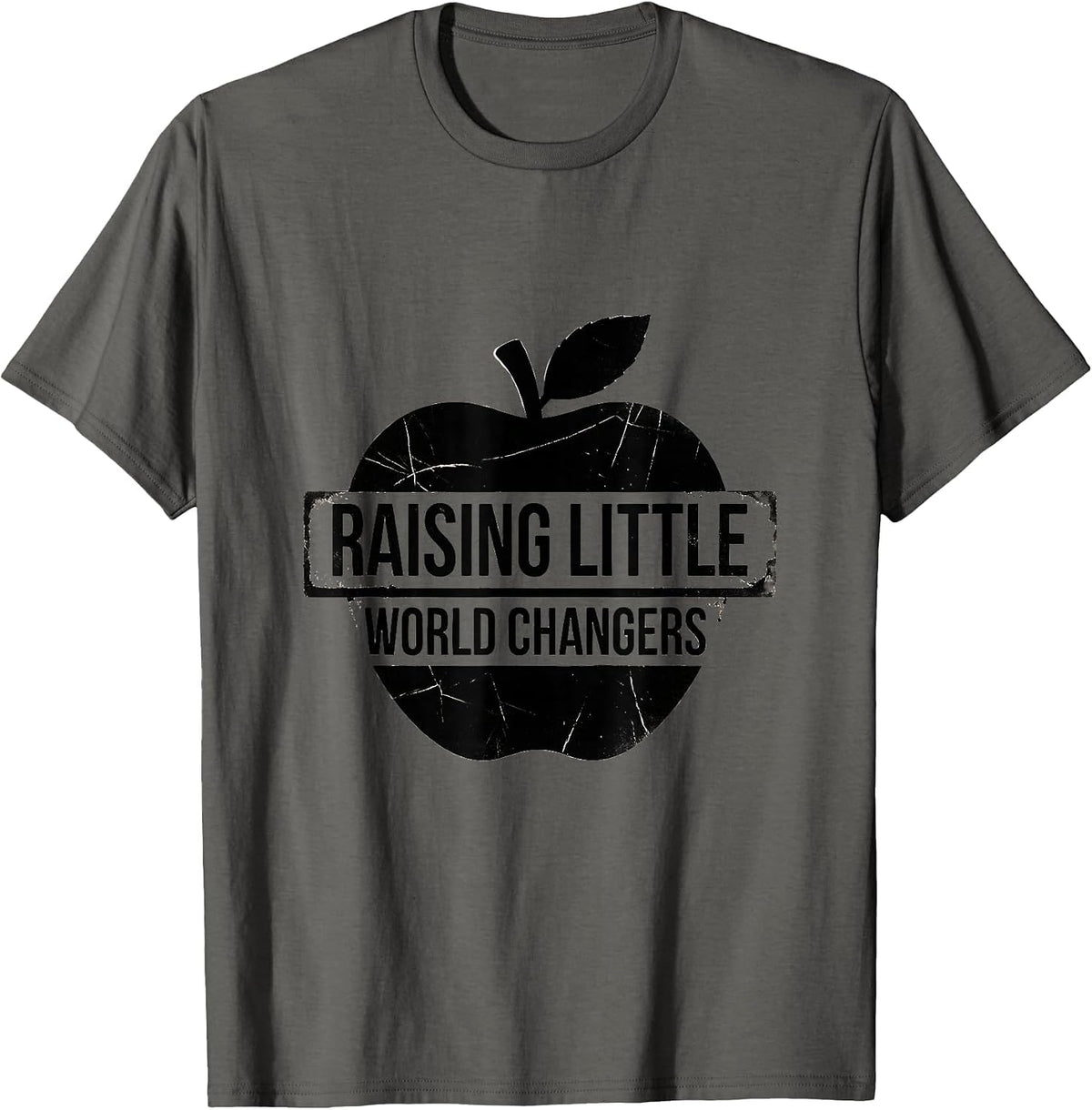 Raising Little World Changers Elementary Teacher T-Shirt - Asphalt Grey