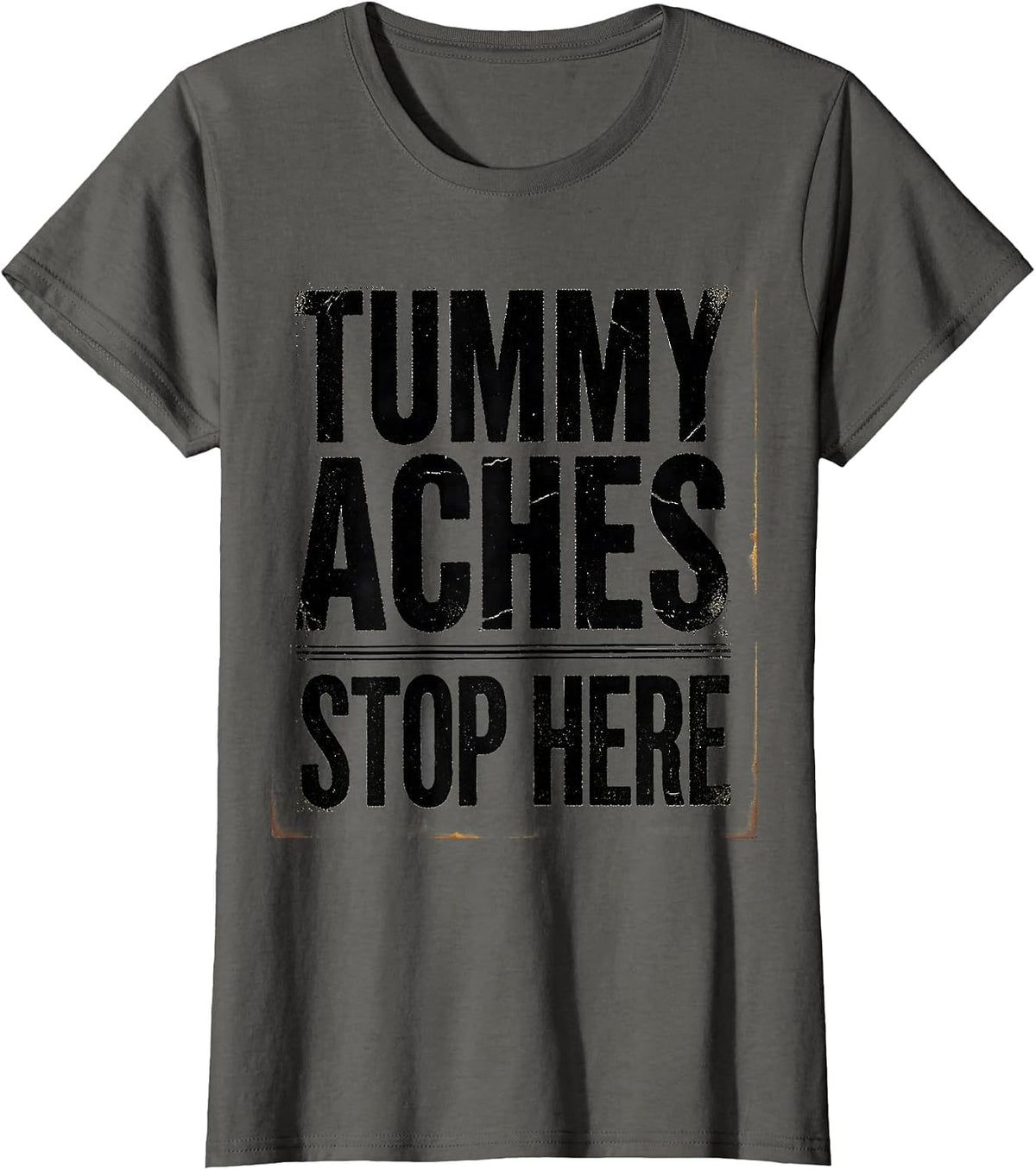 Women's Tummy Aches Stop Here School Nurse Design T-Shirt - Asphalt Grey