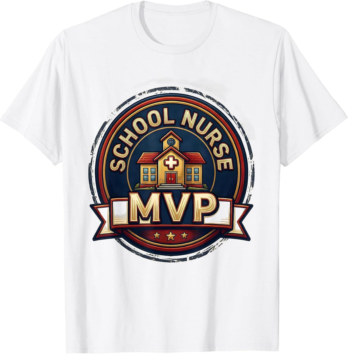 Men's School Nurse MVP Funny School Nurse Gift Back to School T-Shirt - White
