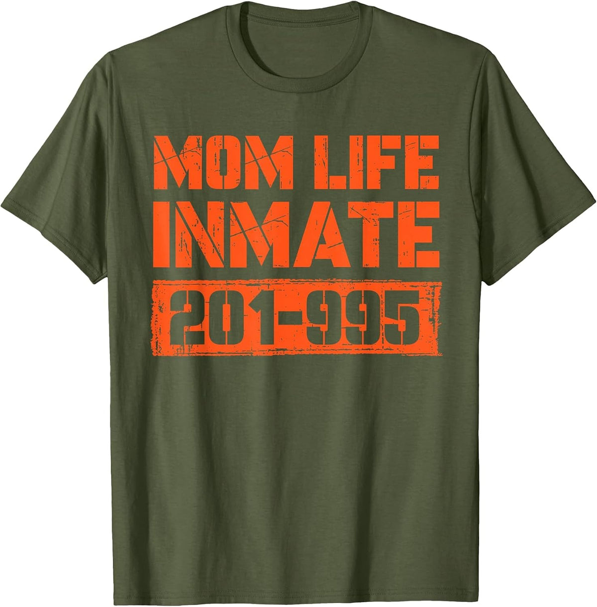 Mom Life Jail Inmate Funny Prisoner Spooky Halloween Costume T-Shirt - Olive Green