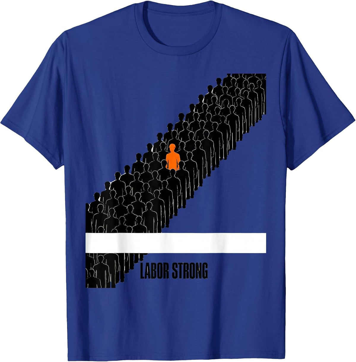 Labor Strong Brutalist Graphic Union Worker Skilled Trades T-Shirt - Royal Blue