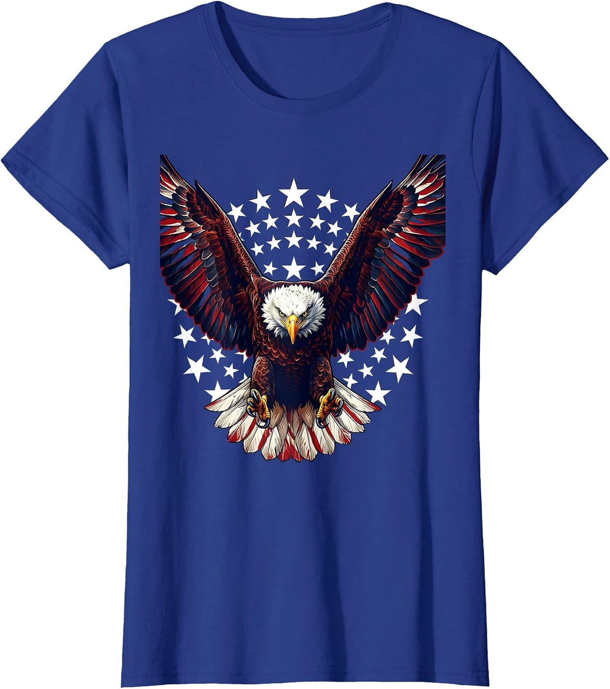 Women's Falcon Diving Through Open Sky Freedom Design T-Shirt - Royal Blue