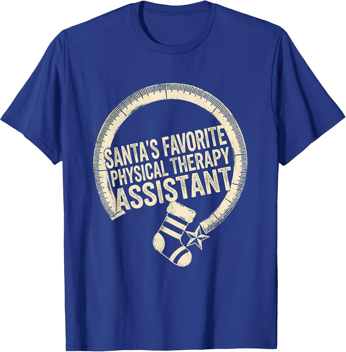 Santa's Favorite Physical Therapy Assistant Funny T-Shirt - Royal Blue