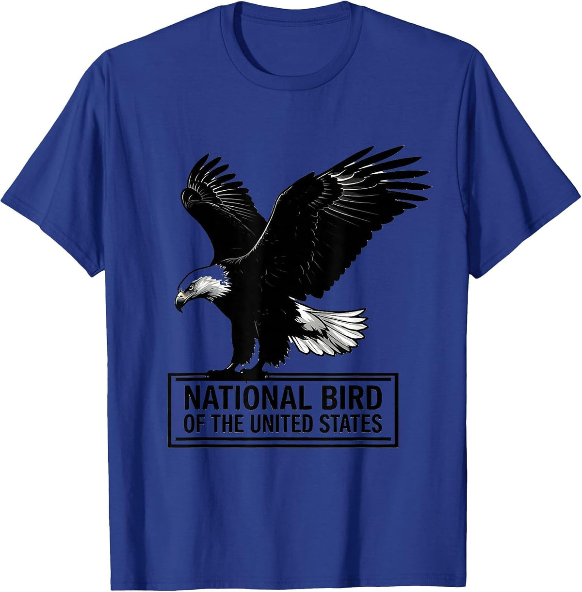 Men's National Bird Of The United States Bald Eagle Silhouette T-Shirt - Royal Blue