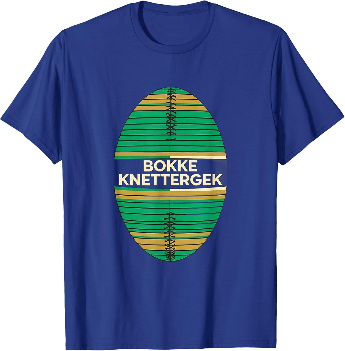 Men's Bokke Knettergek Patriotic South African Rugby Fan Pride T-Shirt - Royal Blue