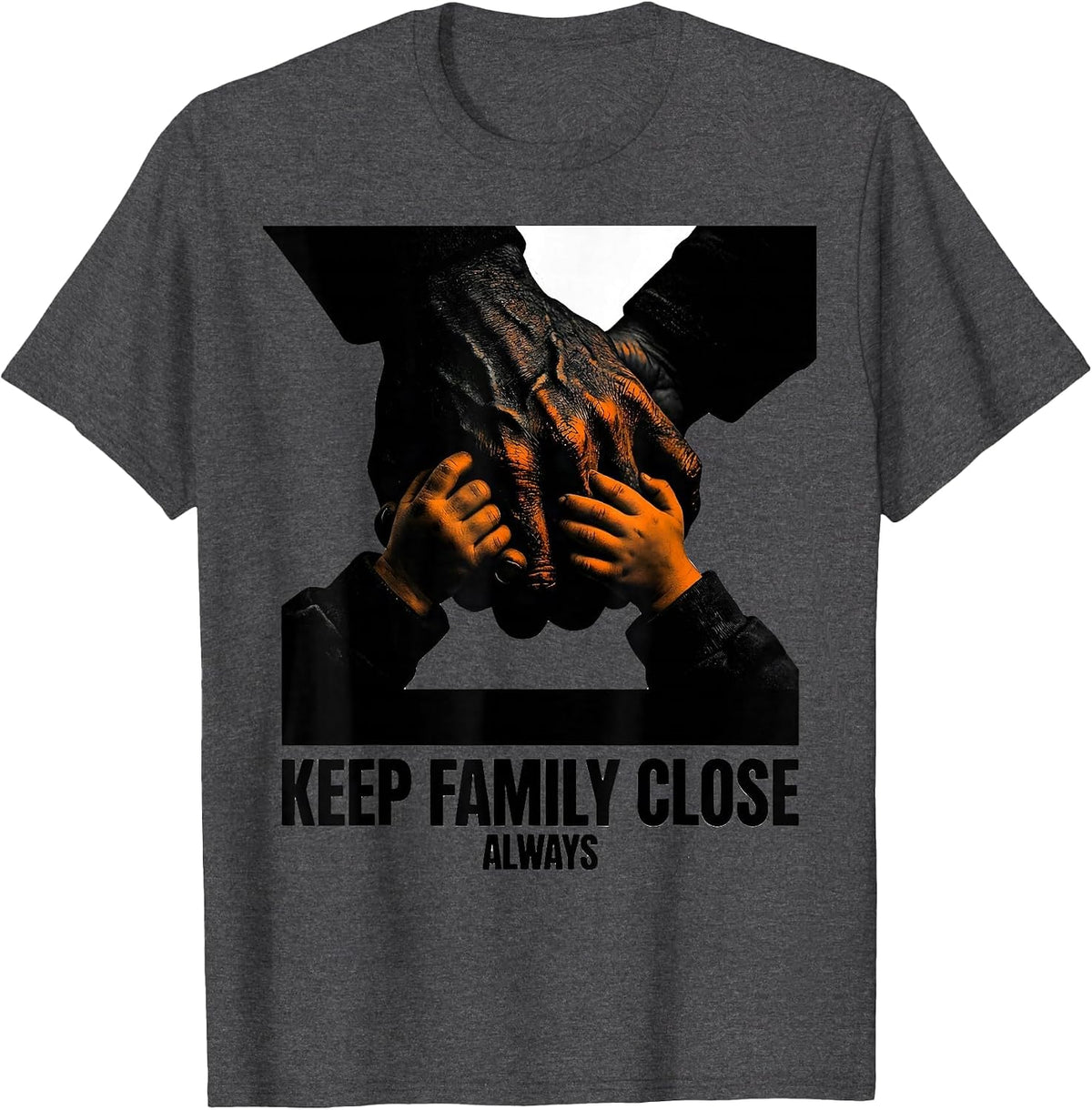 Men's Keep Family Close Always Faith Family Freedom T-Shirt - Dark Heather Grey