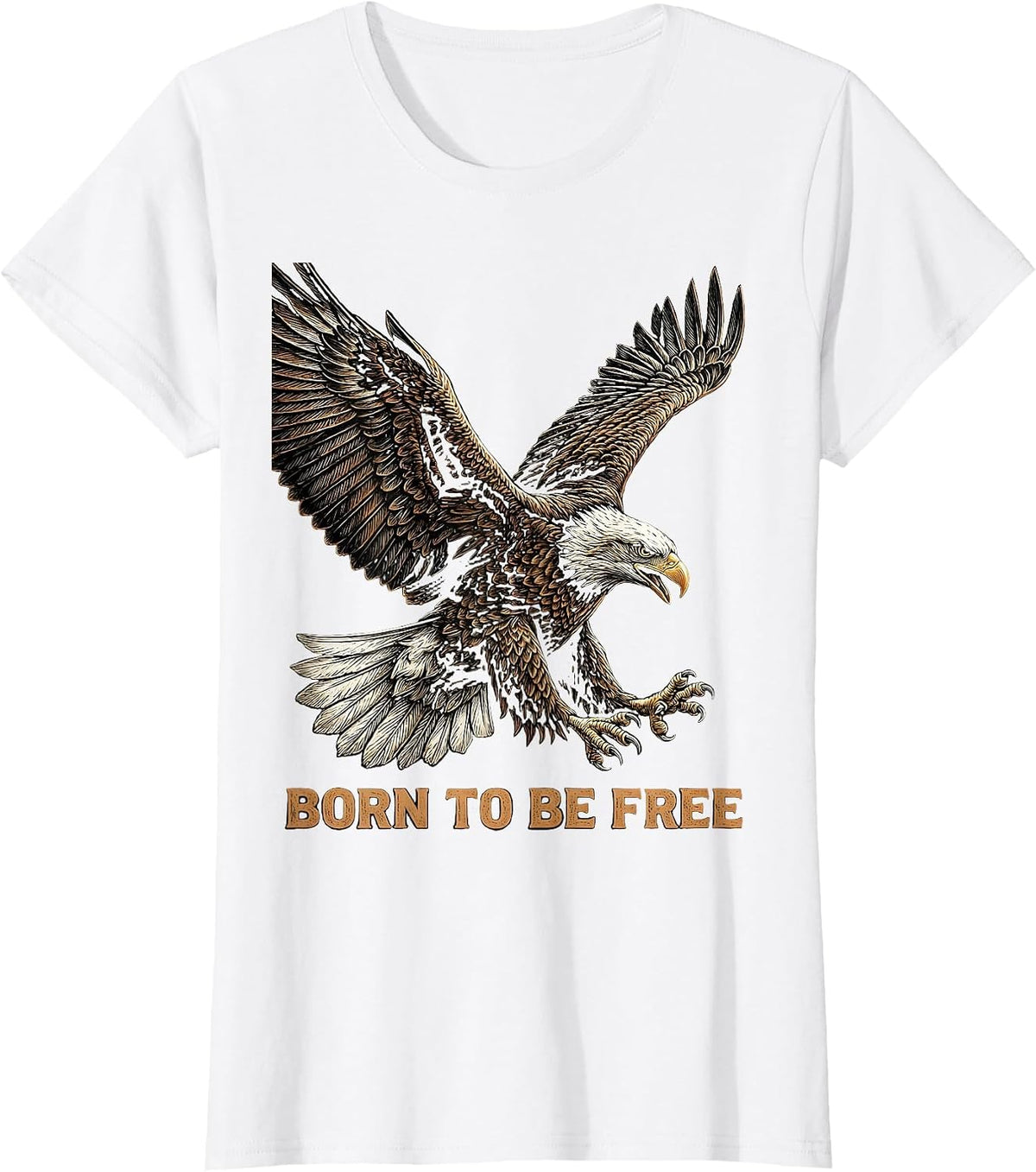Born to Be Free Freedom Graphic Design T-Shirt - White
