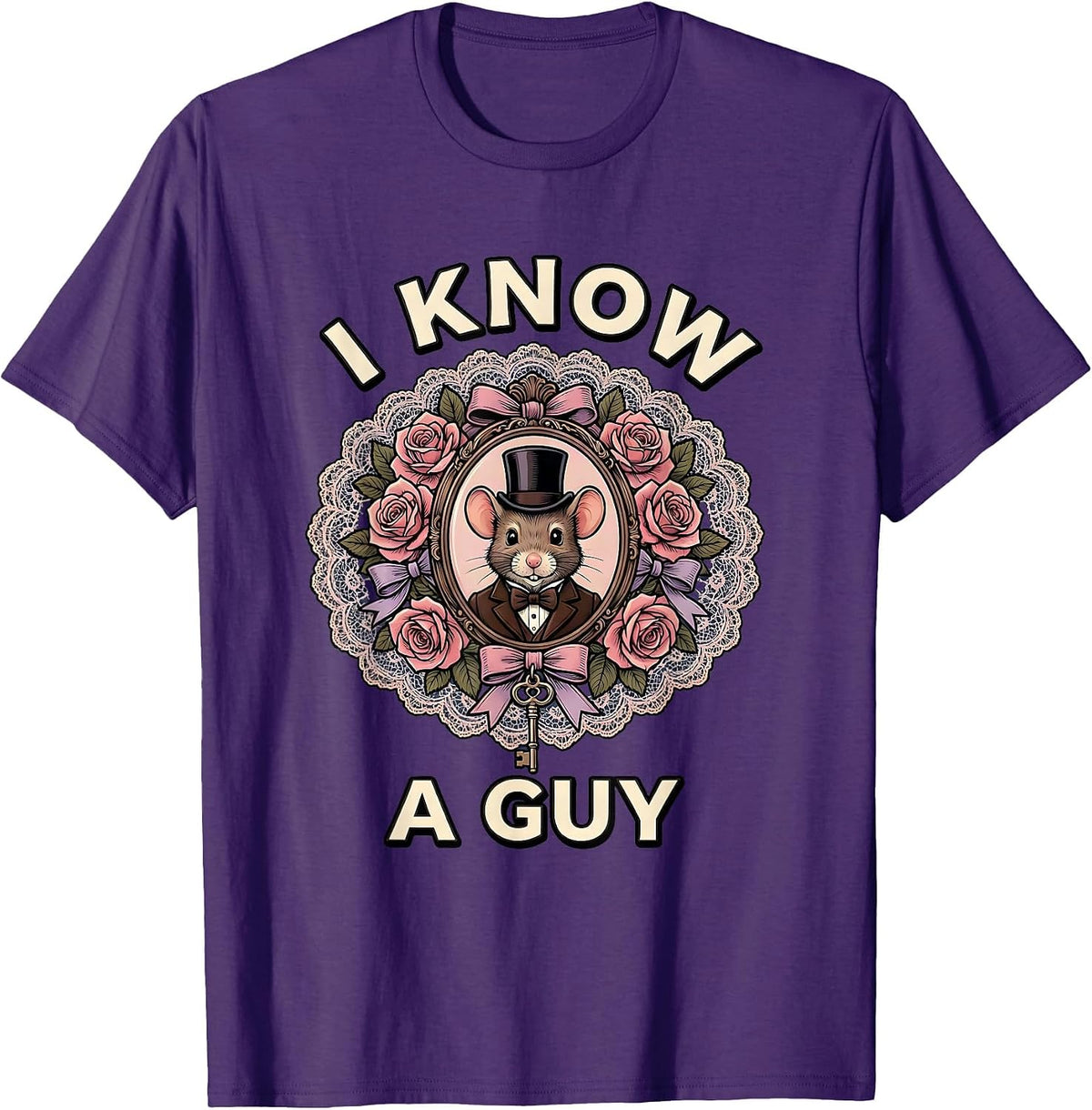 Men's I Cant But I Know A Guy Funny Referral Design T-Shirt - Purple