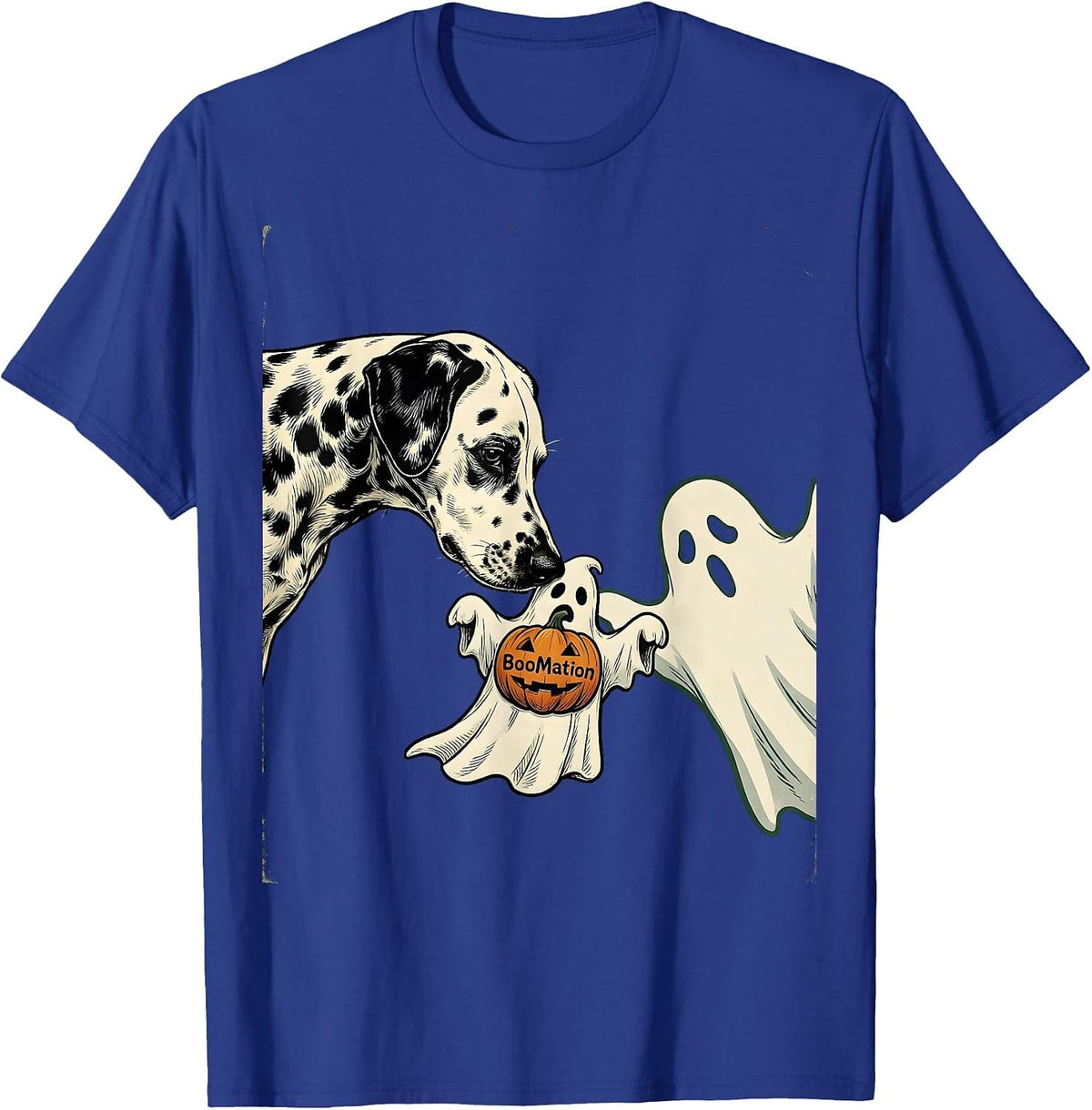 Men's BooMation Vintage Dalmatian Halloween Dog Lover Gift T-Shirt - Royal Blue