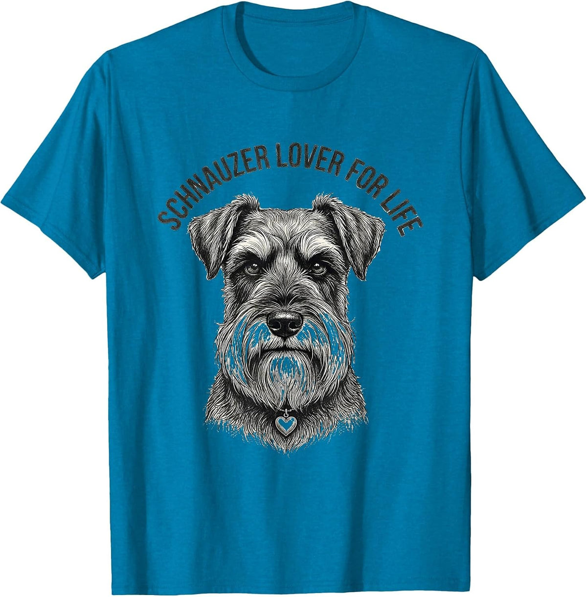 Schnauzer Lover For Life Funny Dog Mom Miniature Schnauzer T-Shirt - Sapphire Blue