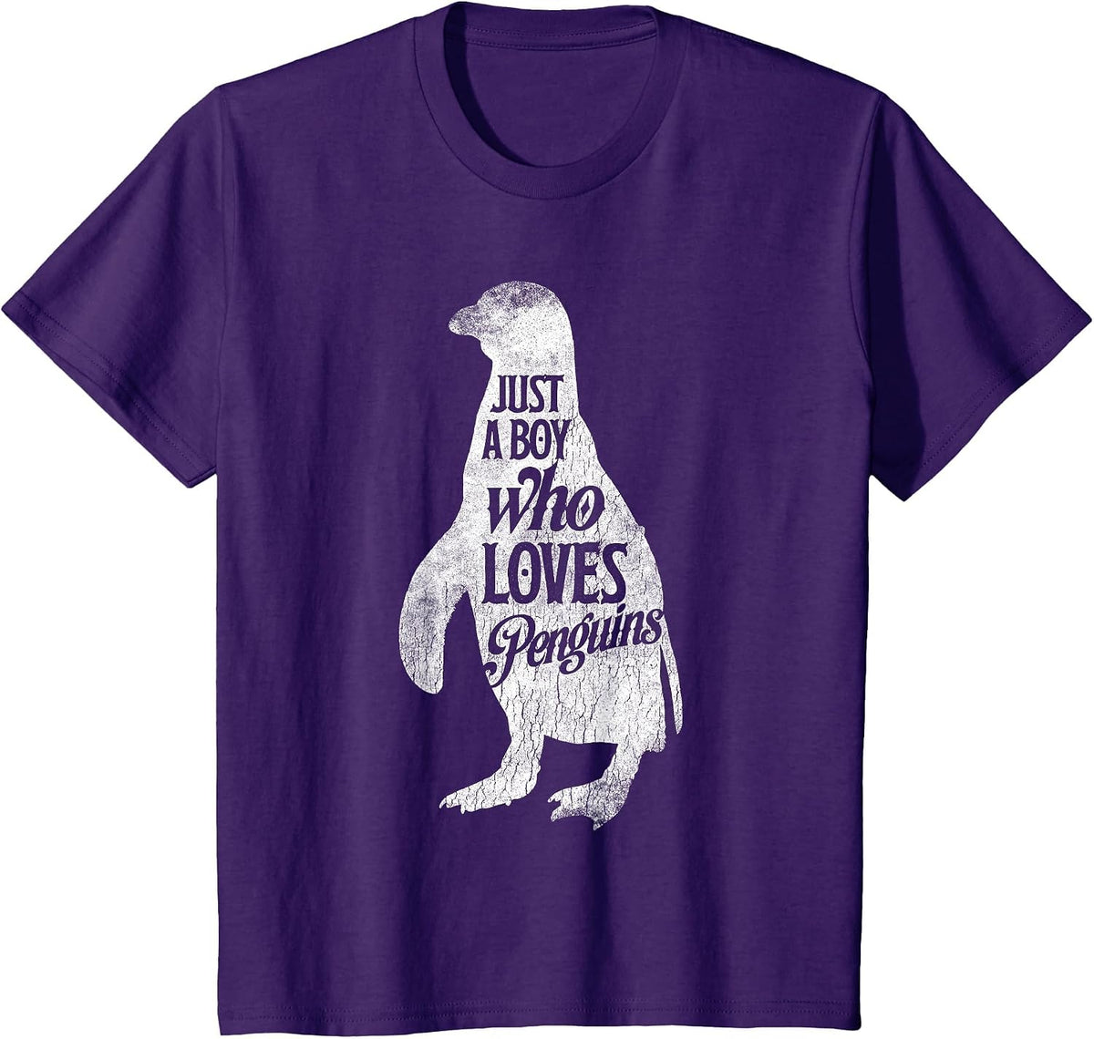Just A Boy Who Loves Penguins T-Shirt Penguin Costume T-Shirt - Purple