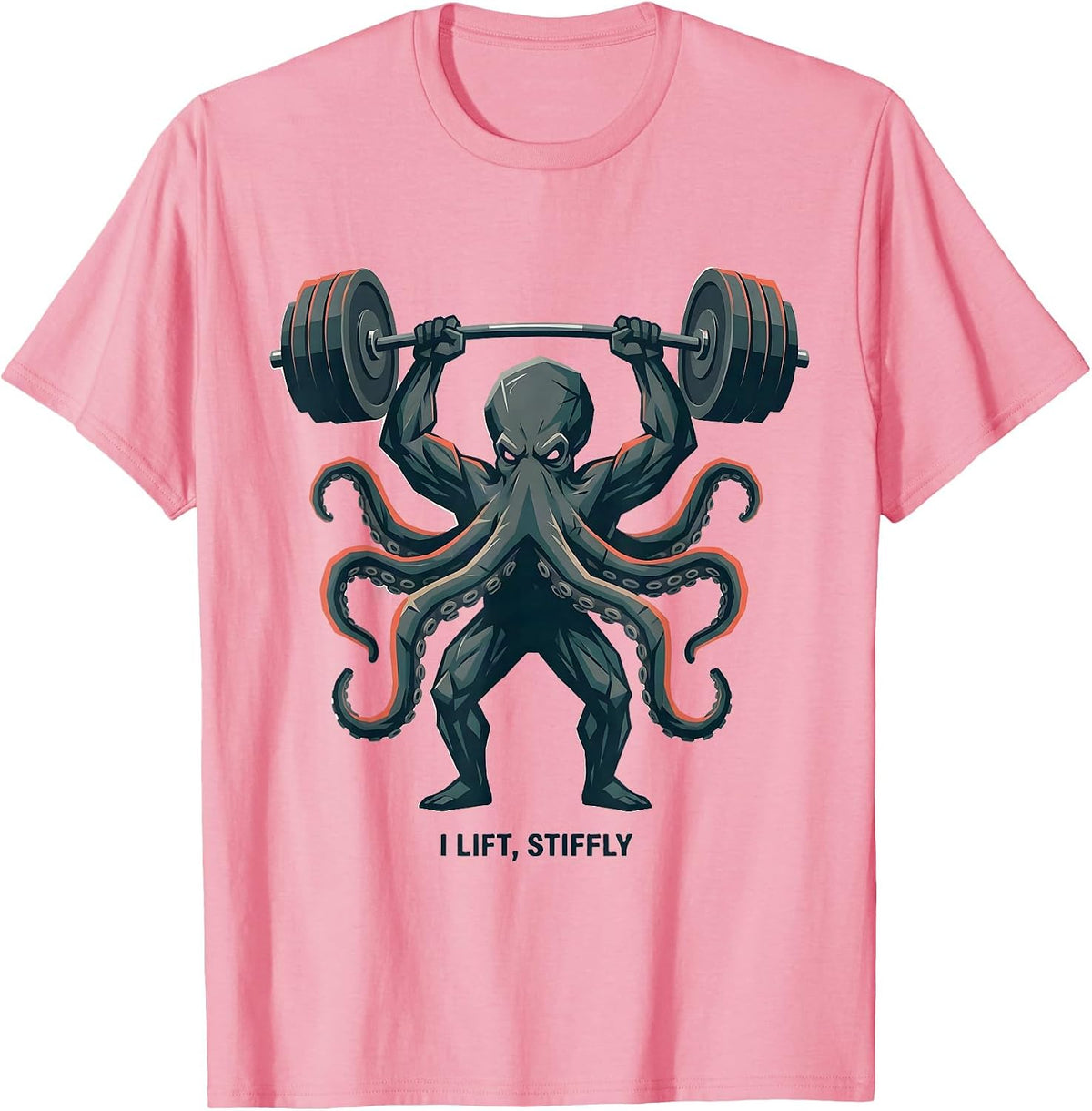 Men's I Lift, Stiffly Funny Gym Workout Weightlifting Humor T-Shirt - Pink