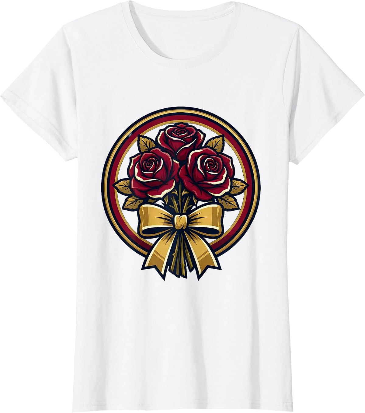 Band Mom Rose Bouquet Drum Major Sash Design T-Shirt - White