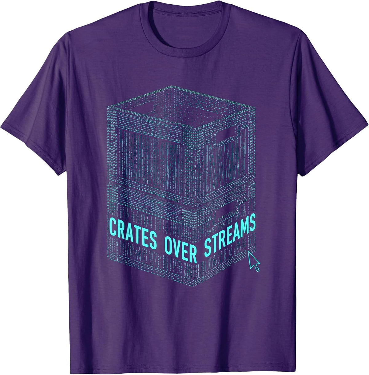 Crates Over Streams Ascii Terminal Hip-Hop Lyric Quote T-Shirt - Purple