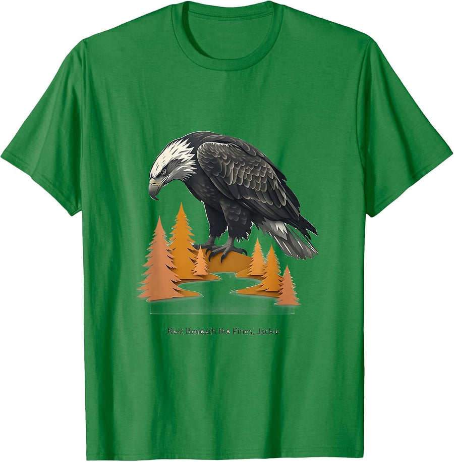 Men's Rest Beneath the Pines Jackie Bald Eagle Memorial Tribute T-Shirt - Kelly Green