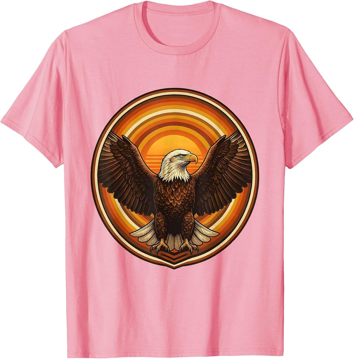 Men's 40th Birthday Bald Eagle Wings Spread Design T-Shirt - Pink