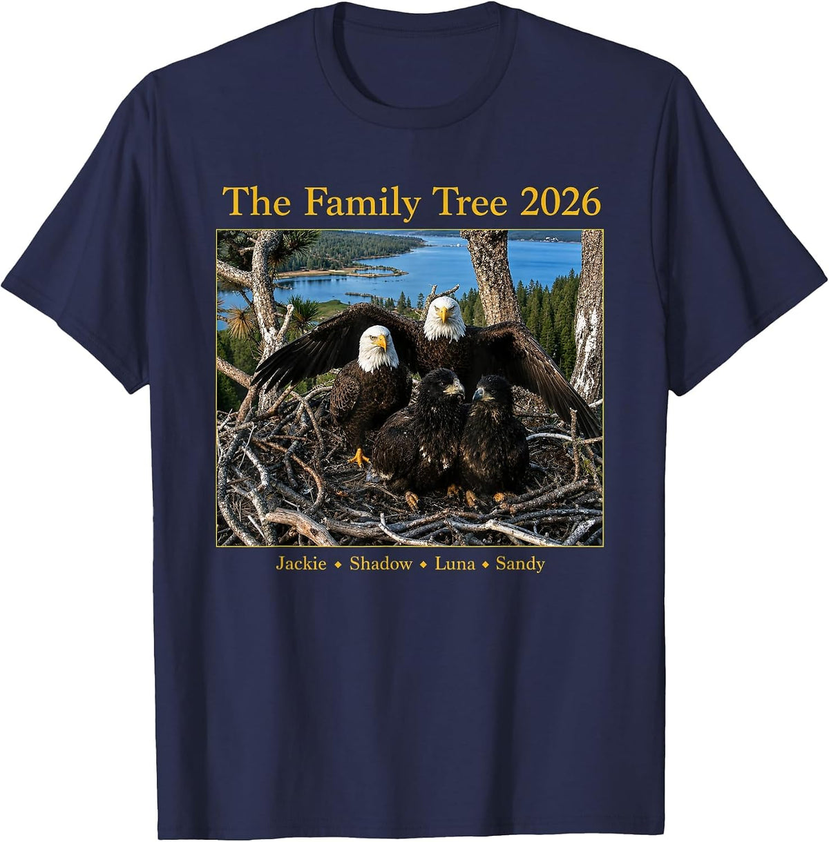 The Family Tree 2026 Jackie Shadow Luna Sandy T-Shirt - Navy Blue