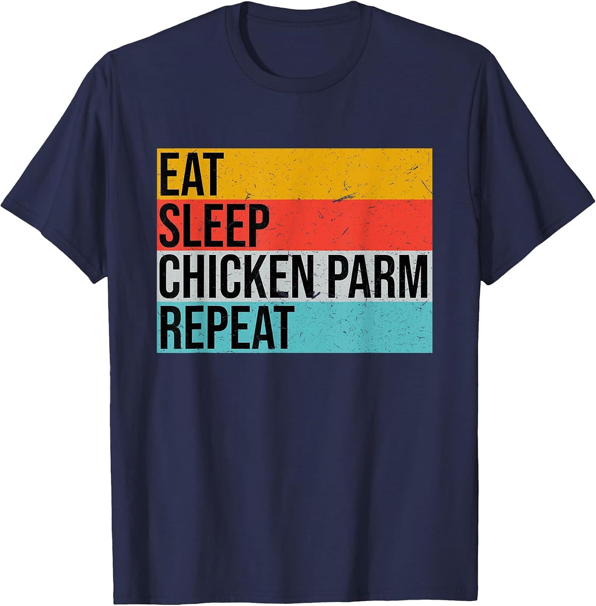 Funny Italian Foodie Parmesan Design for Chicken Parm Lovers T-Shirt - Navy Blue