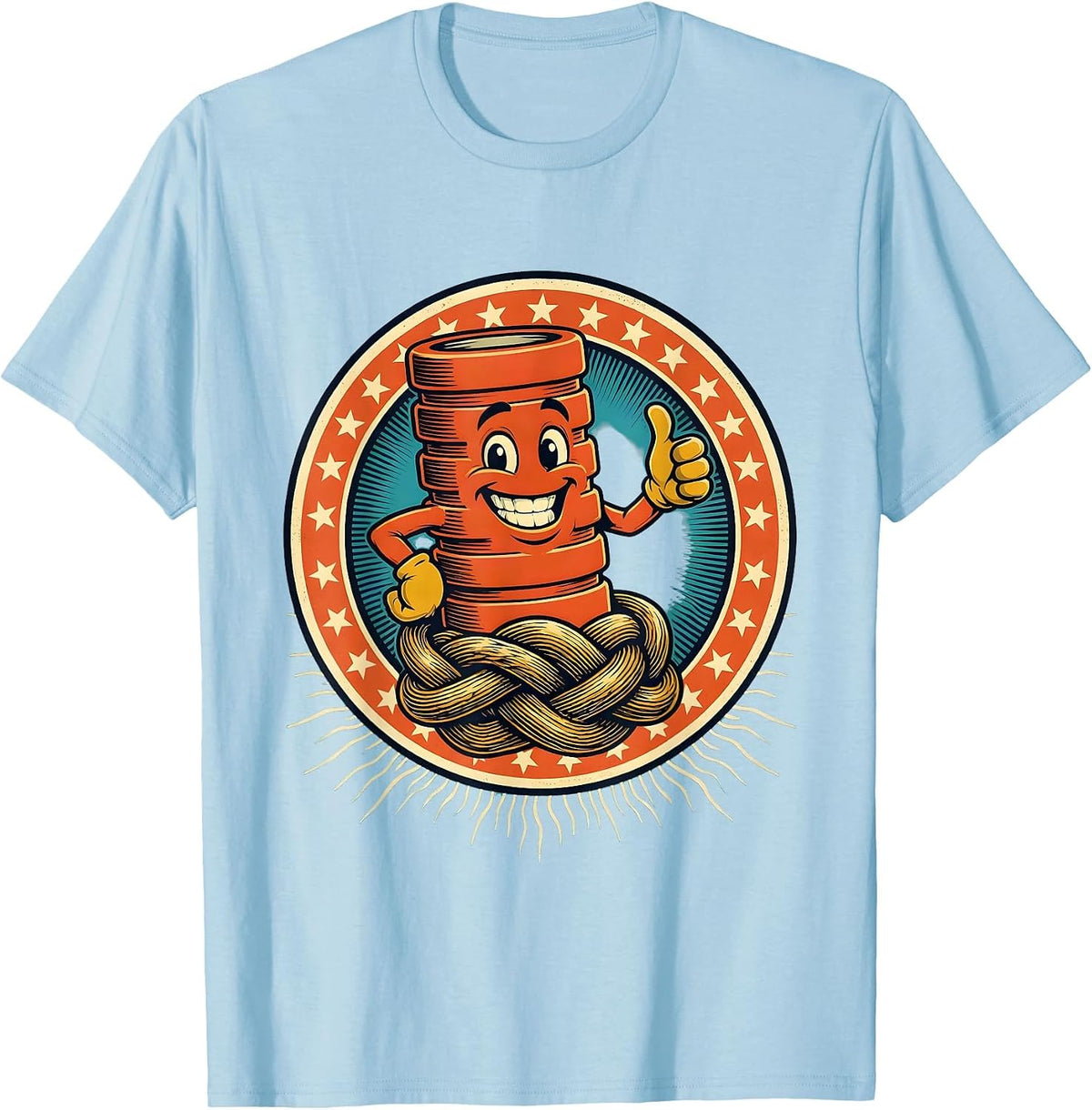Men's Foam Roller Tension Knot Physical Therapy Graphic T-Shirt - Baby Blue