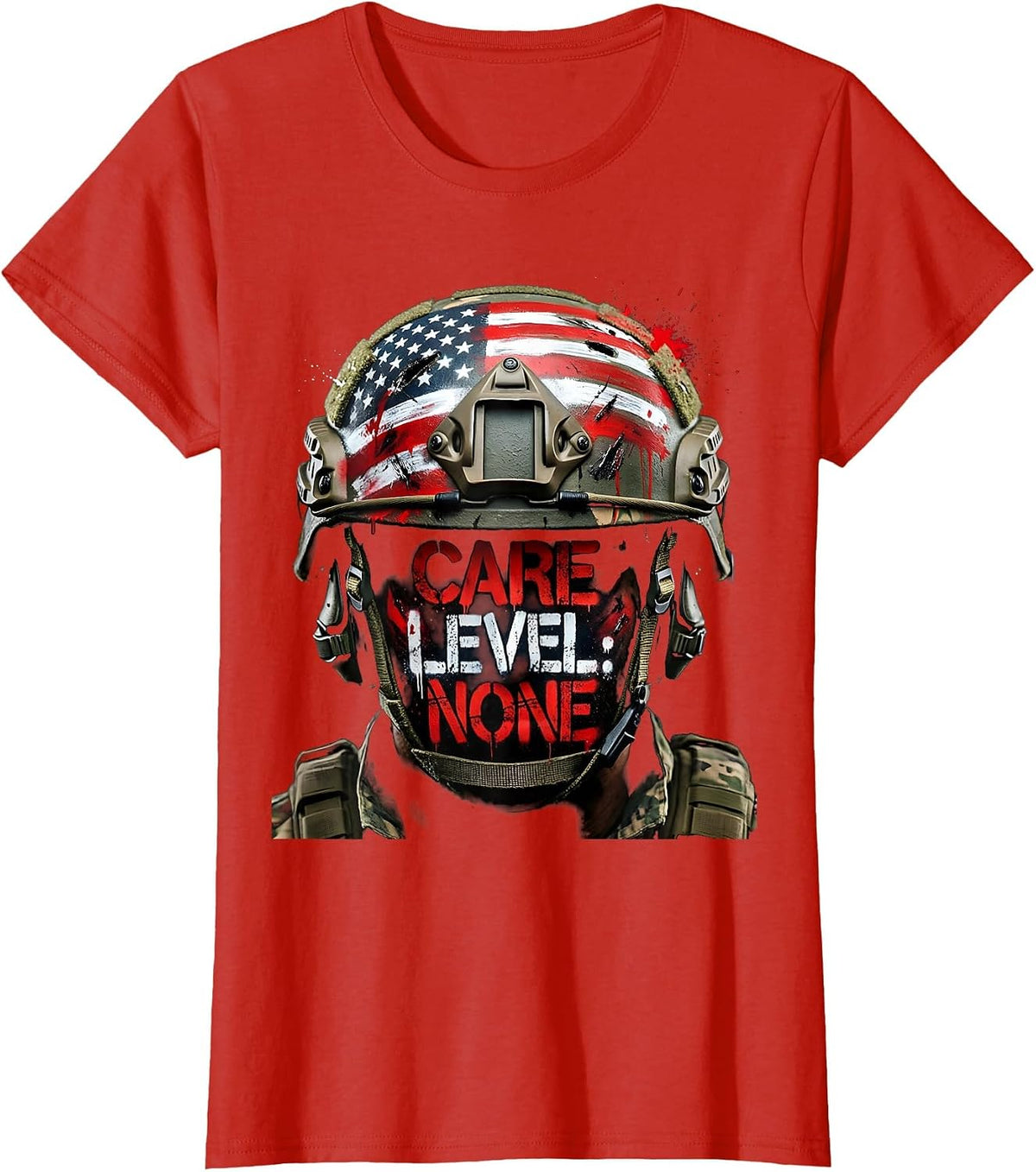 We Do Not Care Club Care Level None Design T-Shirt - Red
