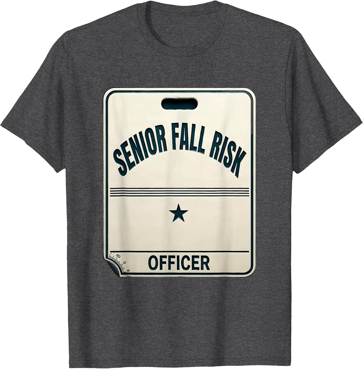 Men's Senior Fall Risk Officer Funny Physical Therapist PT OT Gift T-Shirt - Dark Heather Grey