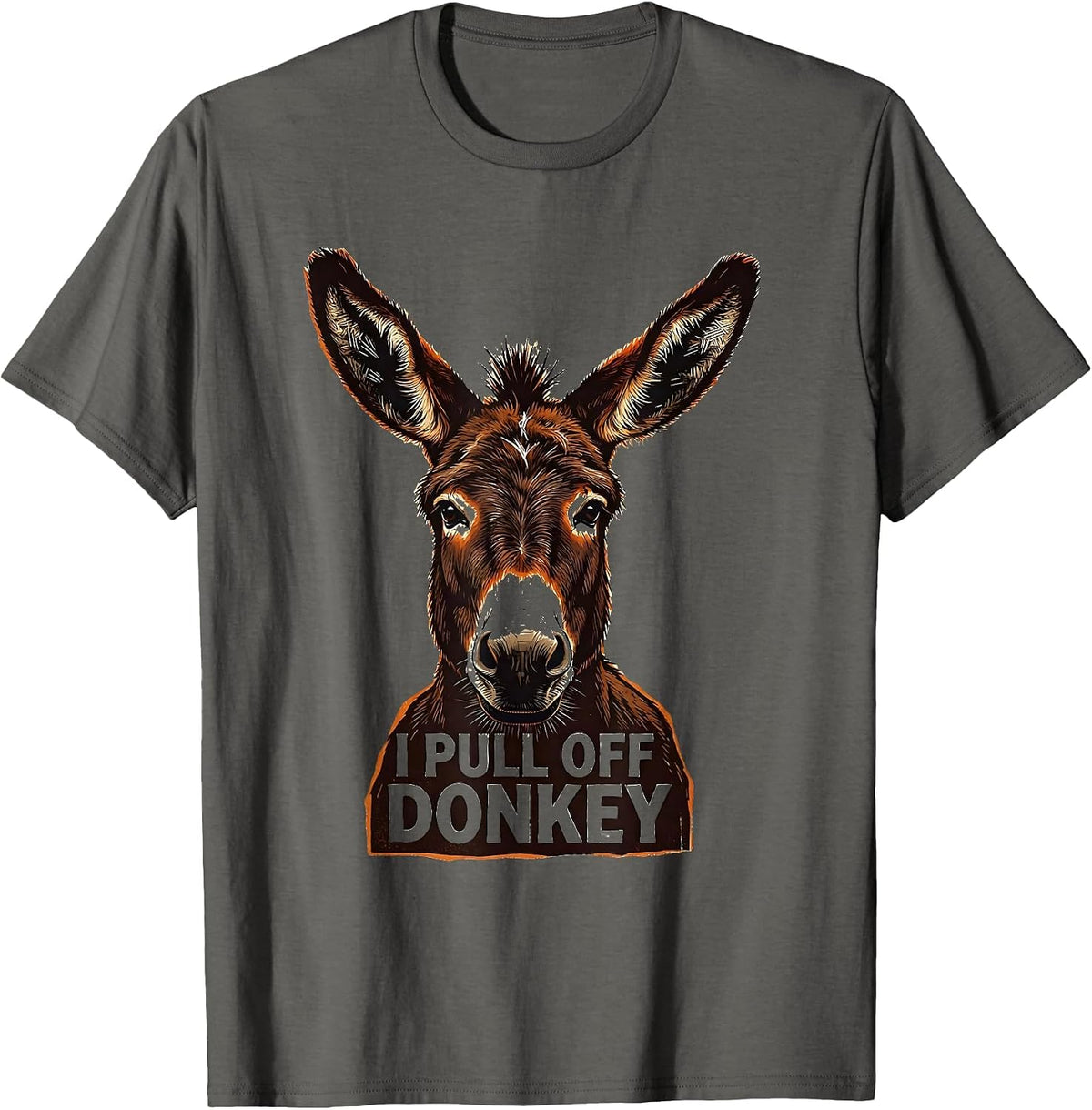 I Pull Off Donkey Funny Donkey Lover Halloween Costume Humor T-Shirt - Asphalt Grey