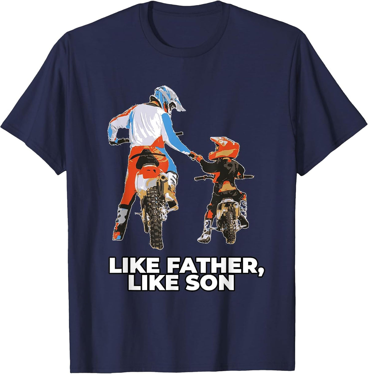 Moto Boss Braaap Dirt Bike Motocross Off-Roading T-Shirt - Navy Blue